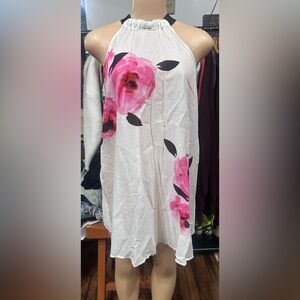 Kate Spade White Dress with Pink Floral Design